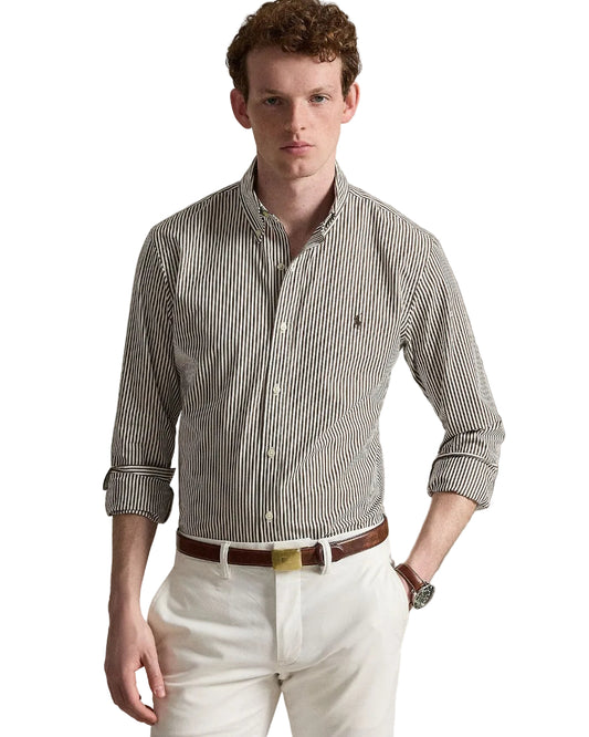 Ralph Lauren Bi-Stretch Poplin Hemd Nutmeg Brown White – productfoto 2 | Checkpoint Mol