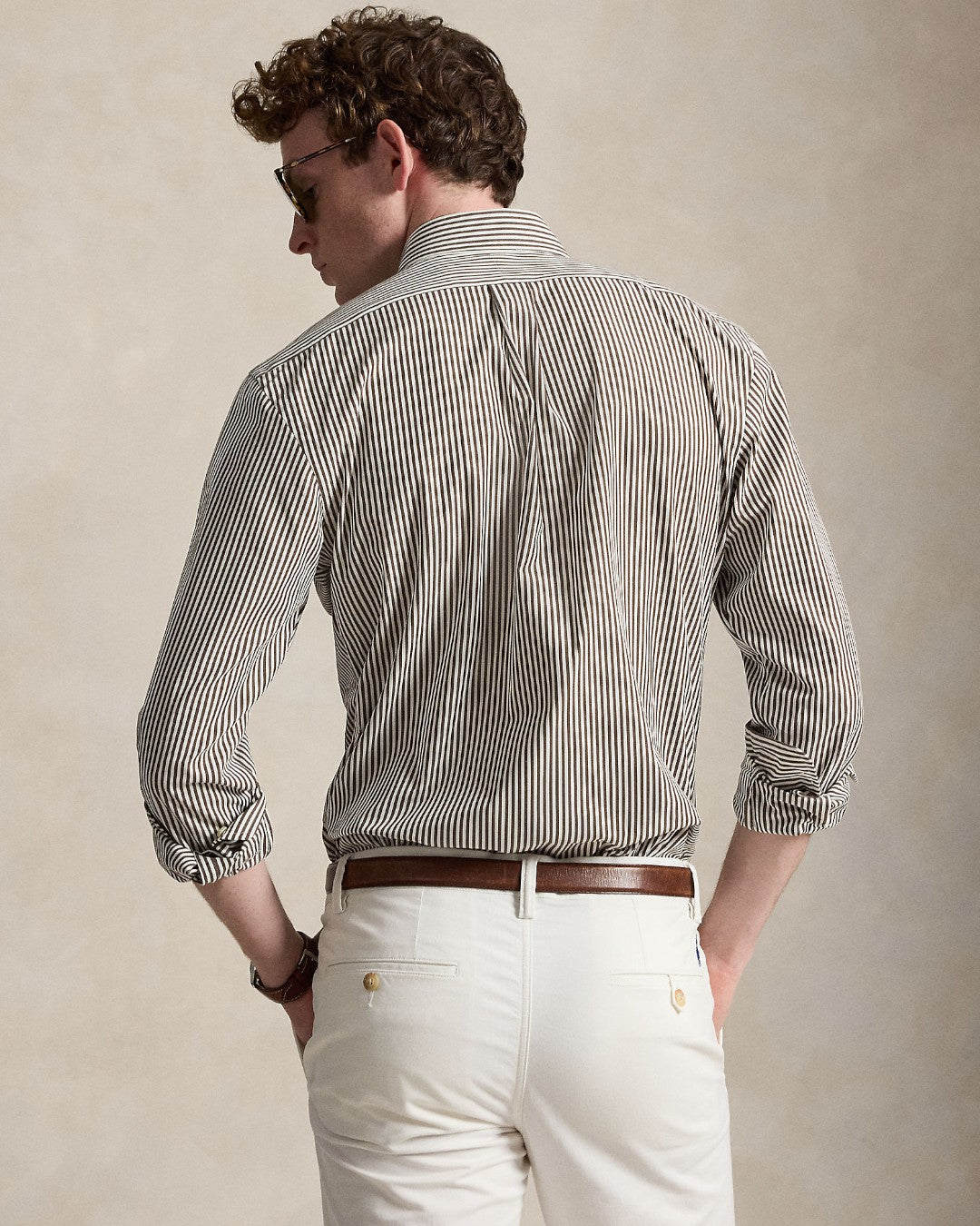 Ralph Lauren Bi-Stretch Poplin Hemd Nutmeg Brown White – productfoto 4 | Checkpoint Mol