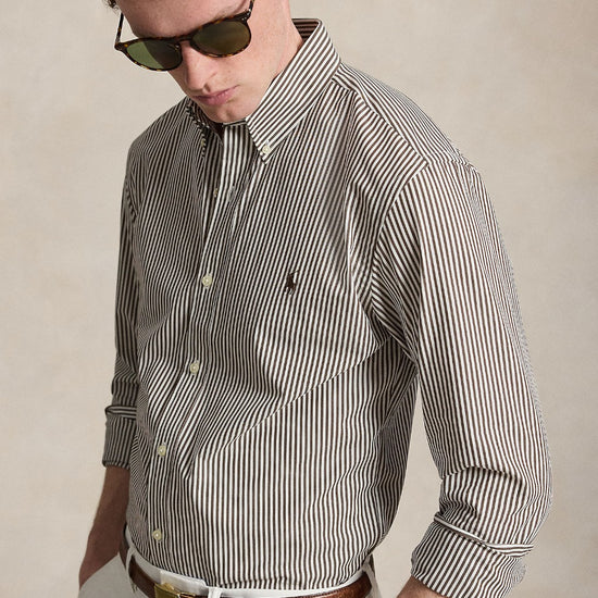 Ralph Lauren Bi-Stretch Poplin Hemd Nutmeg Brown White – productfoto 5 | Checkpoint Mol