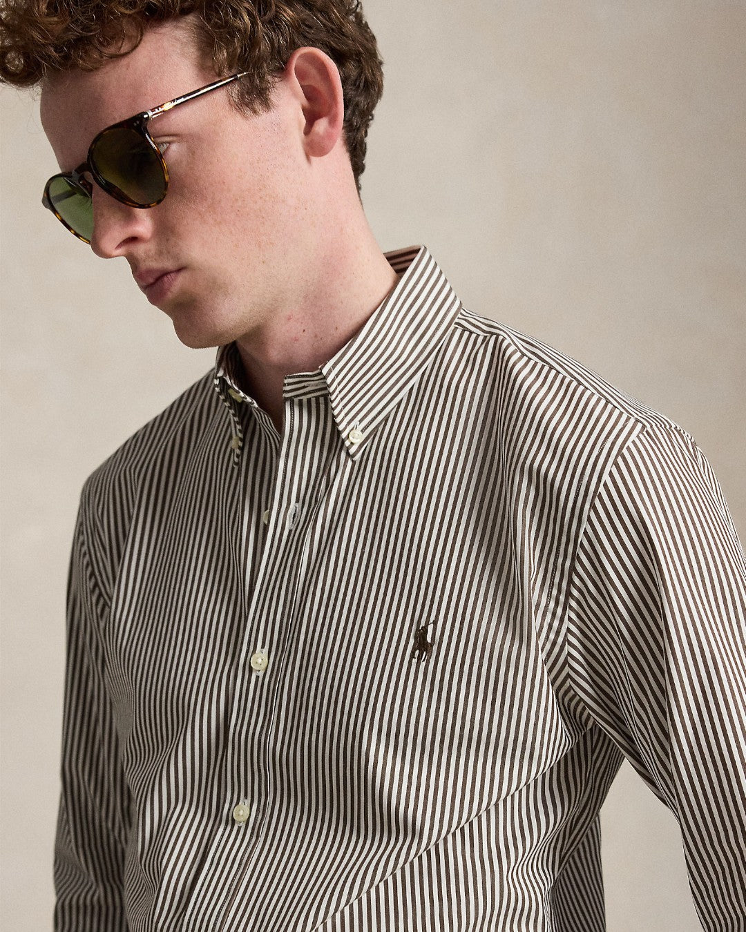 Ralph Lauren Bi-Stretch Poplin Hemd Nutmeg Brown White – productfoto 6 | Checkpoint Mol