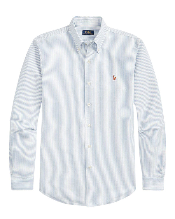 Ralph Lauren blauw-wit gestreept hemd, productfoto vooraanzicht