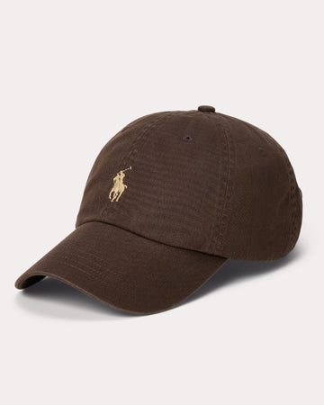 Ralph Lauren bruine pet met licht logo, productfoto vooraanzicht