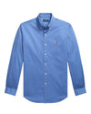 Ralph Lauren blauw hemd met rood borstlogo, productfoto vooraanzicht