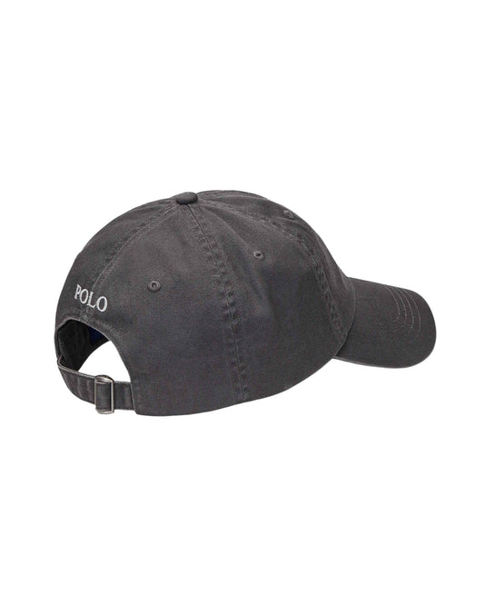 Ralph Lauren antracietkleurige pet met wit logo, productfoto achteraanzicht