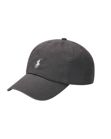 Ralph Lauren antracietkleurige pet met wit logo, productfoto vooraanzicht