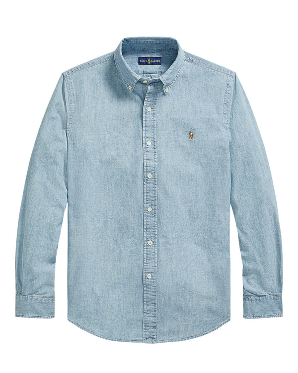 Ralph Lauren Custom Fit Chambray Hemd Blauw – productfoto 1 | Checkpoint Mol