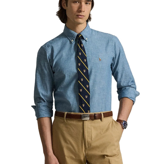 Ralph Lauren Custom Fit Chambray Hemd Blauw – productfoto 2 | Checkpoint Mol