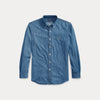 Ralph Lauren blauw denim hemd, productfoto vooraanzicht