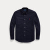 Ralph Lauren navy Oxford-hemd met rood logo, productfoto vooraanzicht