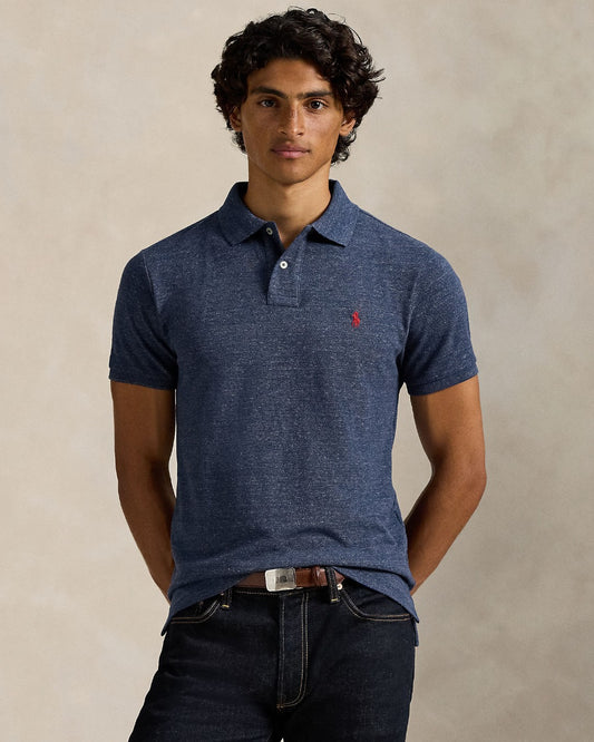 Ralph Lauren Custom Slim Fit Mesh Polo Classic Royal Heather – productfoto 2 | Checkpoint Mol