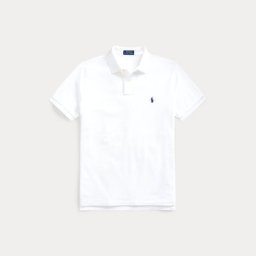 Ralph Lauren witte polo met donker borstlogo, productfoto vooraanzicht