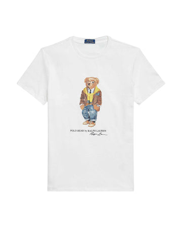 Ralph Lauren wit T-shirt met Polo Bear-print, productfoto vooraanzicht