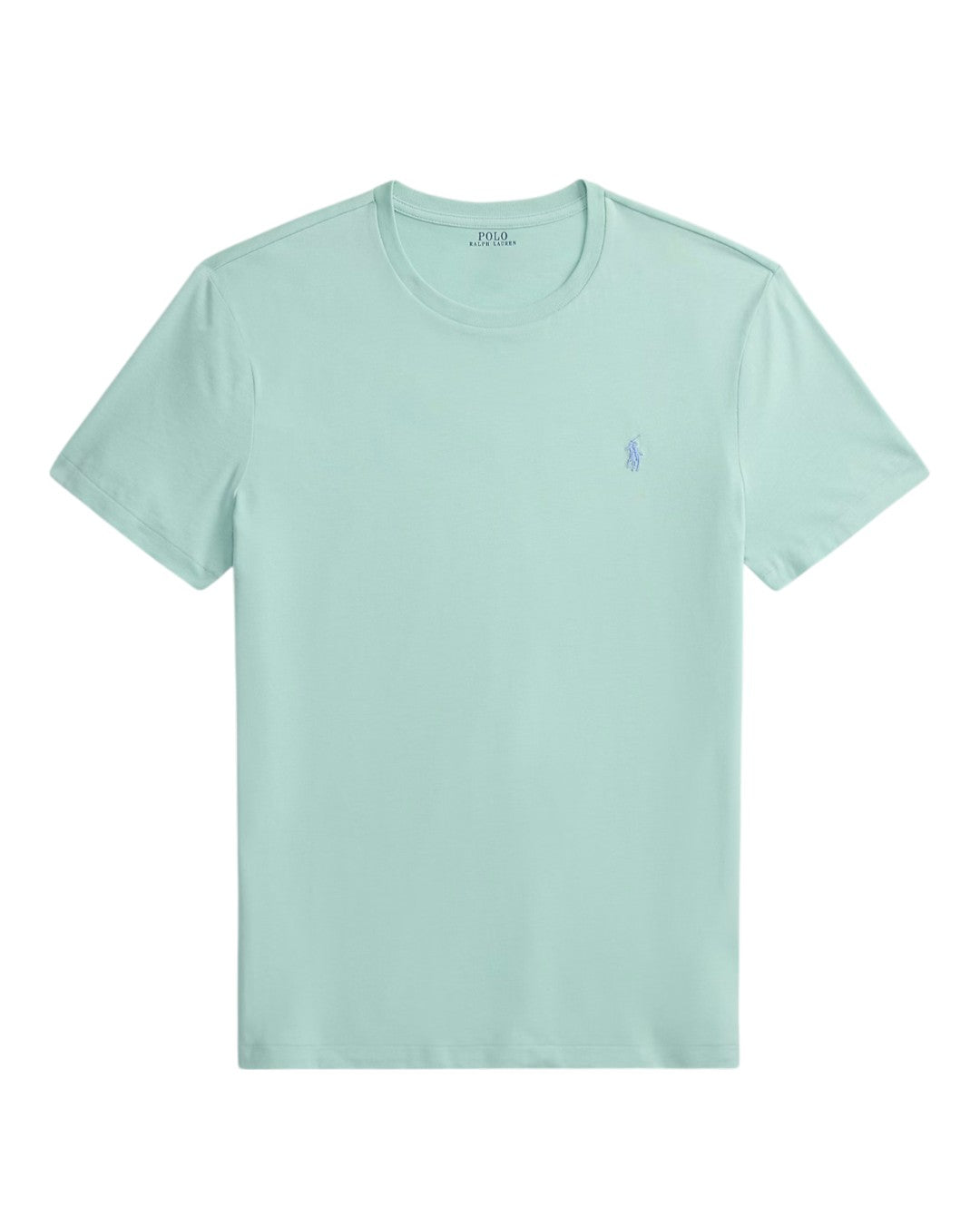 Ralph Lauren mintgroen T-shirt met blauw borstlogo, productfoto vooraanzicht
