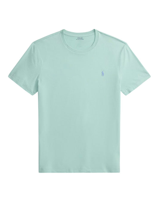 Ralph Lauren mintgroen T-shirt met blauw borstlogo, productfoto vooraanzicht