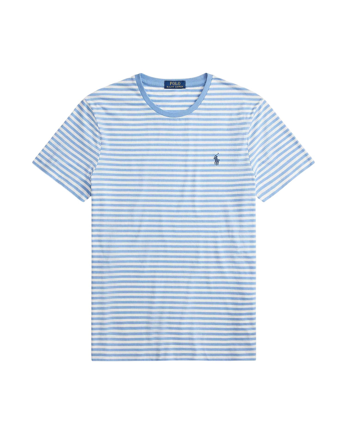 Ralph Lauren lichtblauw-wit gestreept T-shirt, productfoto vooraanzicht