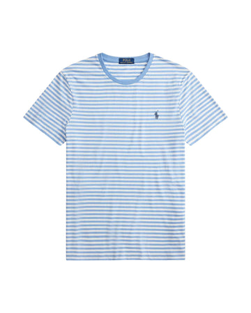 Ralph Lauren lichtblauw-wit gestreept T-shirt, productfoto vooraanzicht