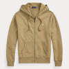 Ralph Lauren khaki hoodie met volledige rits, productfoto vooraanzicht