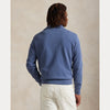 Ralph Lauren blauwe sweater met korte rits, gedragen achteraanzicht
