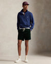 Ralph Lauren navy sweater met korte rits, gedragen volledig vooraanzicht