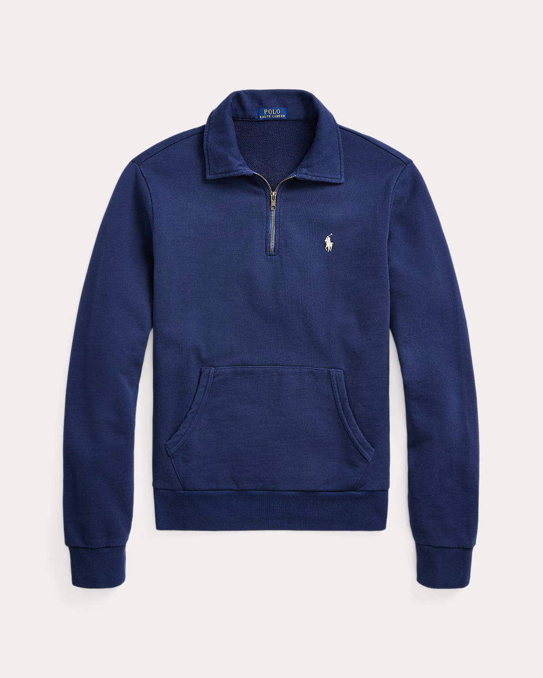 Ralph Lauren navy sweater met korte rits, productfoto vooraanzicht