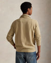 Ralph Lauren khaki sweater met korte rits, gedragen achteraanzicht
