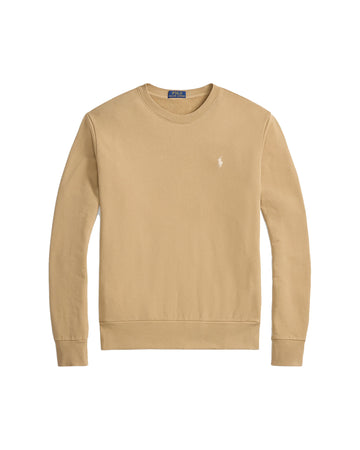 Ralph Lauren khaki rondehalssweater, productfoto vooraanzicht