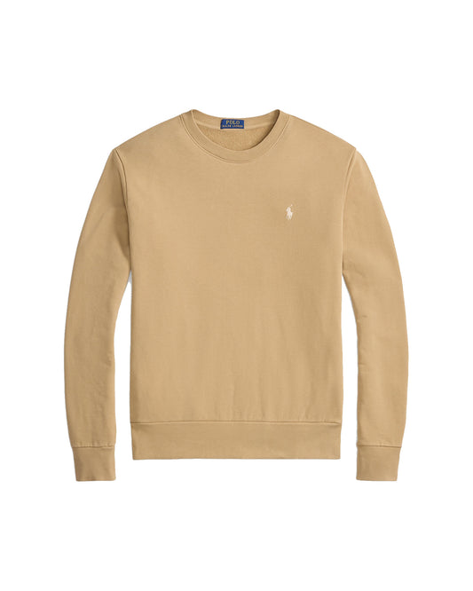 Ralph Lauren khaki rondehalssweater, productfoto vooraanzicht
