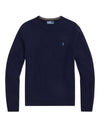 Ralph Lauren navy gebreide rondehalstrui, productfoto vooraanzicht