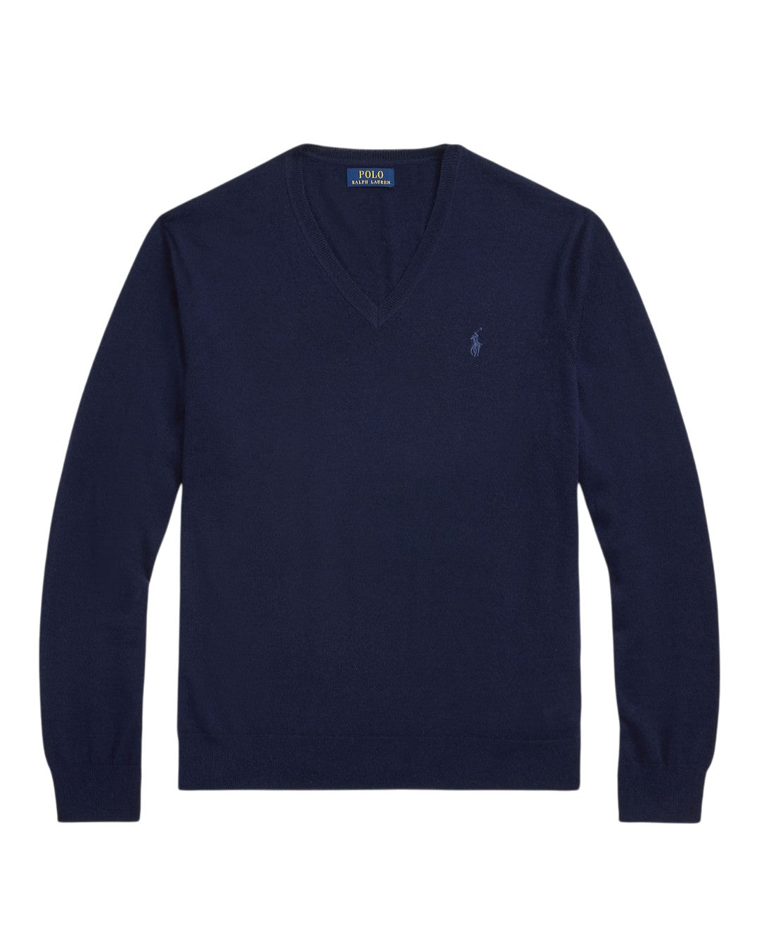 Ralph Lauren Merino Wool V-Neck Trui Hunter Navy – productfoto 1 | Checkpoint Mol