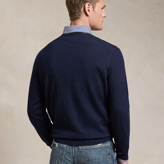 Ralph Lauren Merino Wool V-Neck Trui Hunter Navy – productfoto 4 | Checkpoint Mol