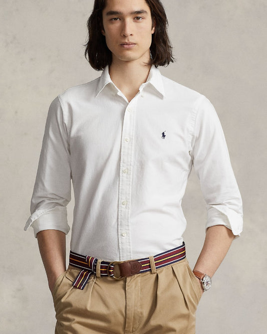Ralph Lauren wit Oxford-hemd, gedragen vooraanzicht