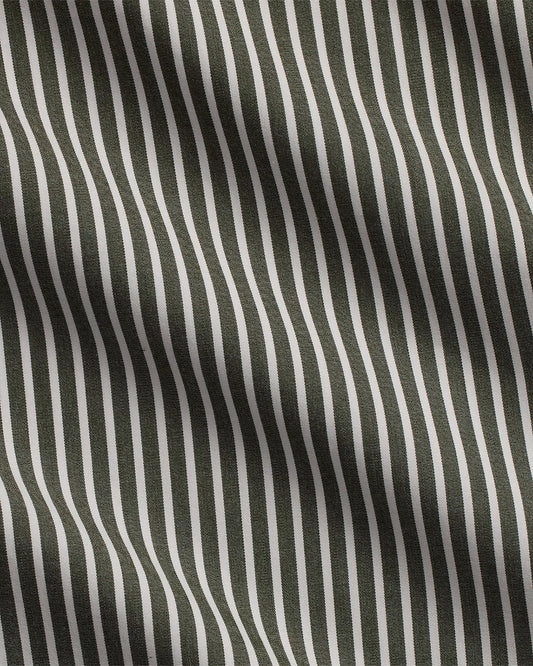 Ralph Lauren donker en wit gestreept hemd, detail streeppatroon