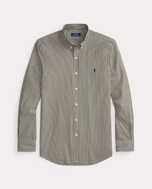 Ralph Lauren donker en wit gestreept hemd, productfoto vooraanzicht