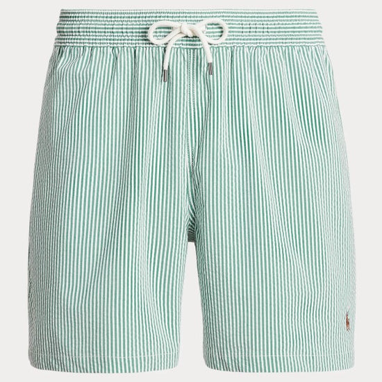 Ralph Lauren groen-wit gestreepte short, productfoto vooraanzicht