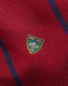 Ralph Lauren rode das met strepen en emblemen, detail streep en embleem