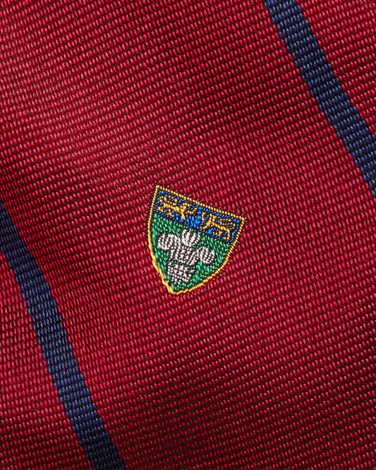 Ralph Lauren rode das met strepen en emblemen, detail streep en embleem