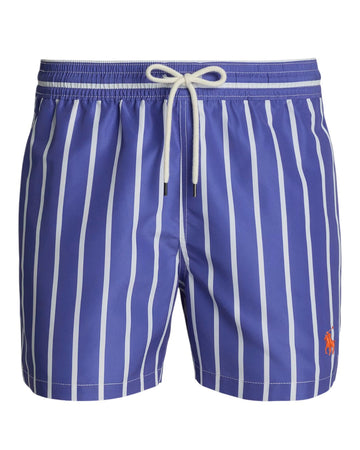 Ralph Lauren blauw-wit gestreepte zwemshort, productfoto vooraanzicht