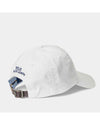 Ralph Lauren witte pet met gekleurd polospelerslogo, productfoto achteraanzicht