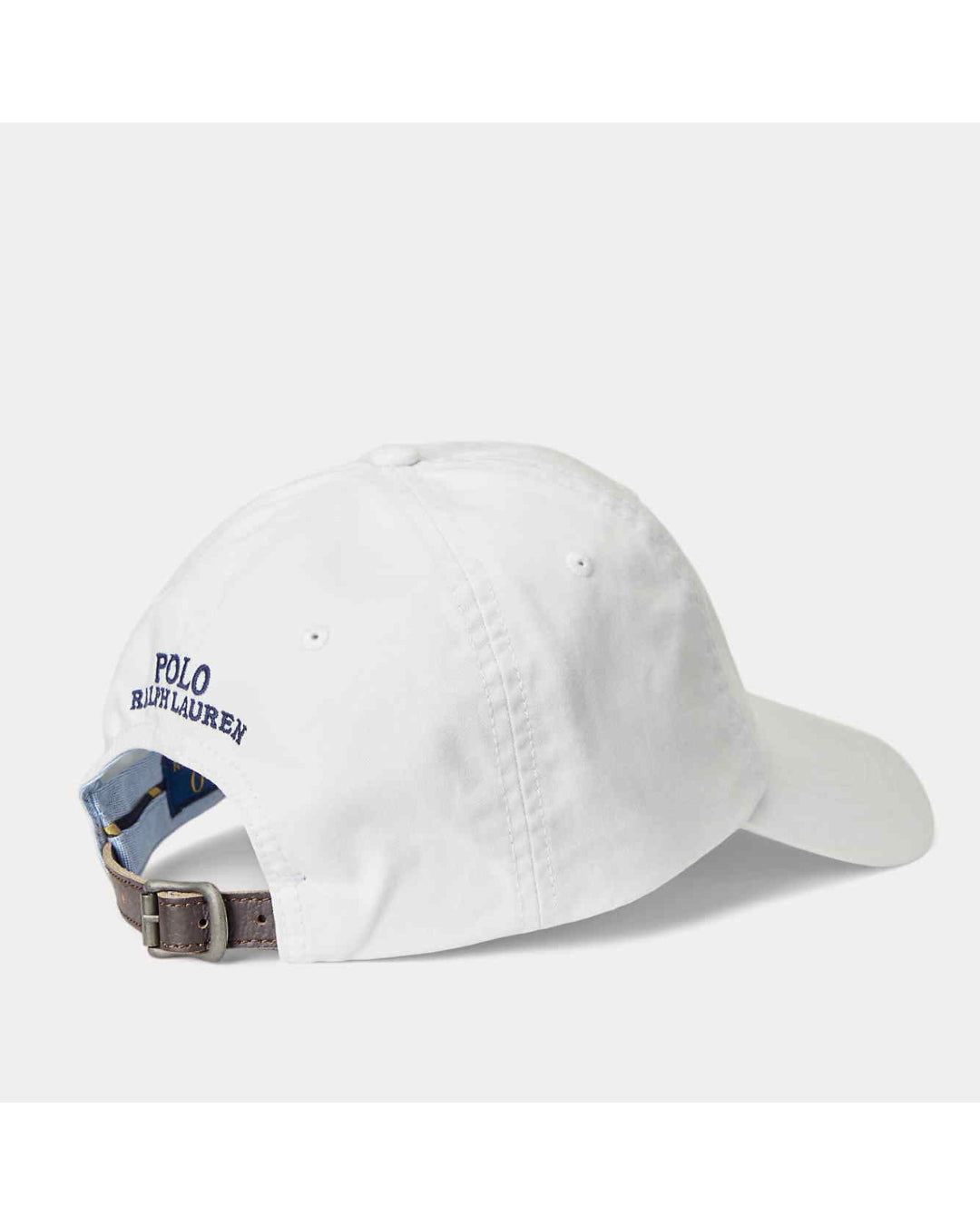 Ralph Lauren witte pet met gekleurd polospelerslogo, productfoto achteraanzicht