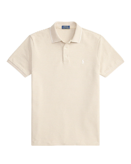 Ralph Lauren khaki-wit gestreepte polo, productfoto vooraanzicht