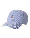 Ralph Lauren blauw-wit gestreepte pet, productfoto vooraanzicht