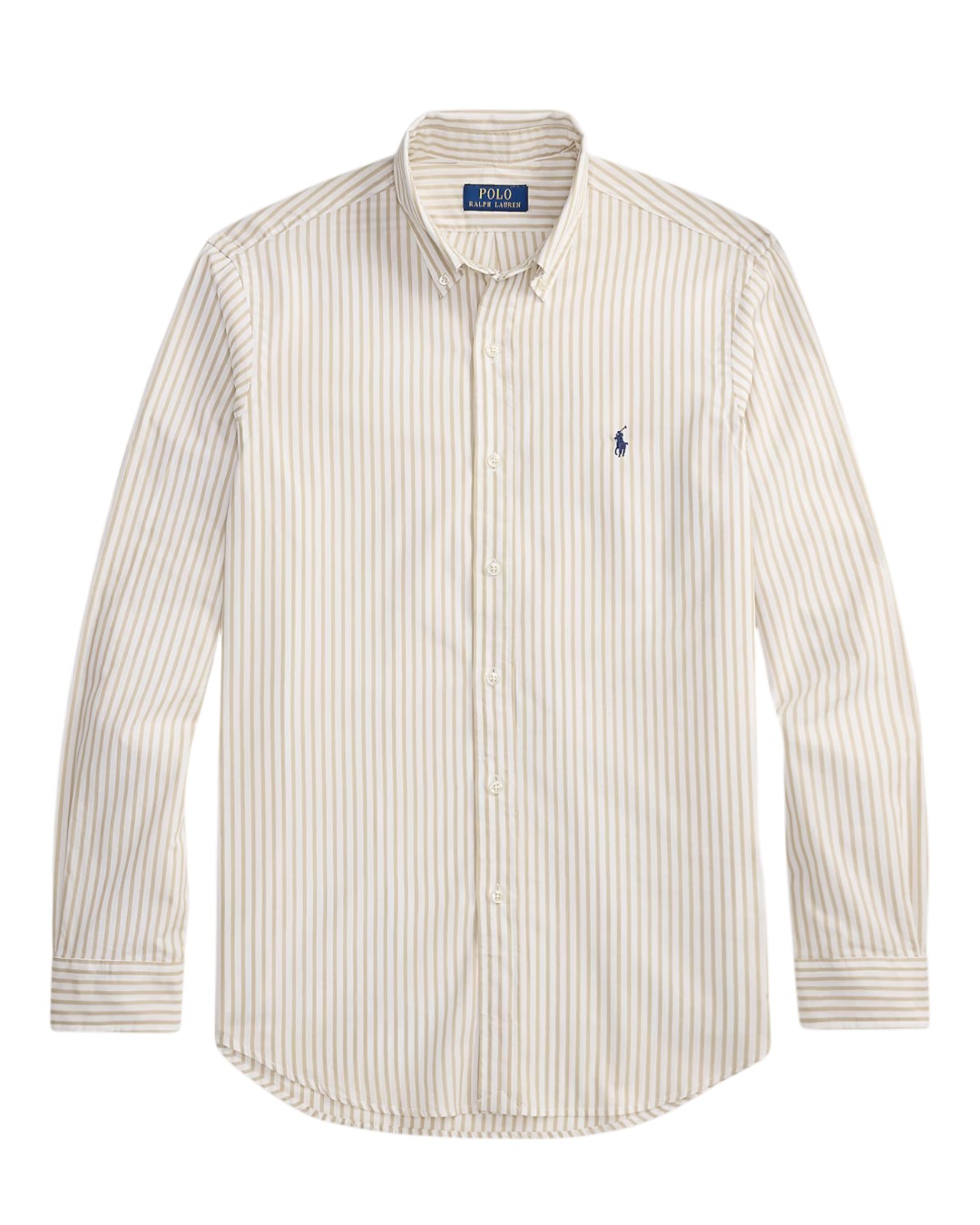 Ralph Lauren wit-beige gestreept hemd, productfoto vooraanzicht