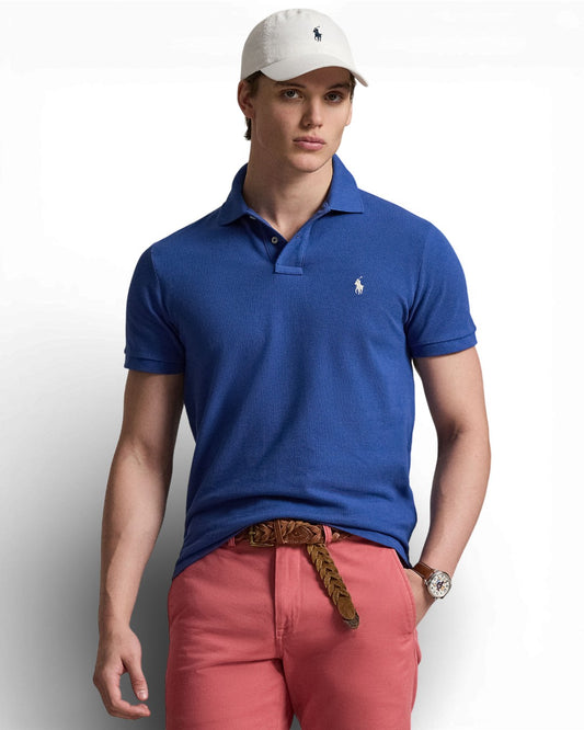 Dusty Azure Mesh Polo