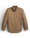Custom fit garment dyed oxford Brown