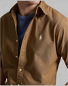 Custom fit garment dyed oxford Brown