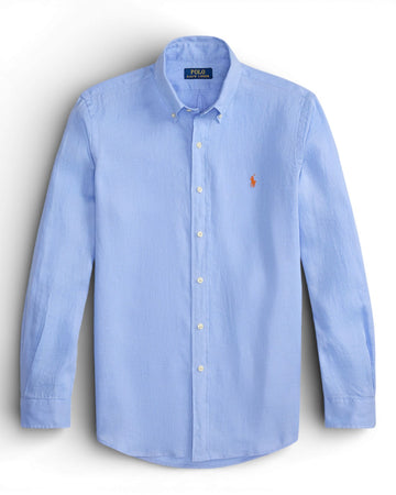 Austin Blue Linen Custom Fit Shirt