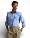 Austin Blue Linen Custom Fit Shirt