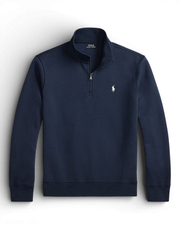 Aviator Navy Double Knit Quarter Zip Sweater