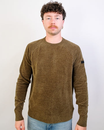 RRD Light Green Velvet Round Neck Pullover – vooraanzicht