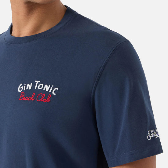 MC2 Saint Barth Portland Gin Tonic heren T-shirt met print en geborduurde rugprint bij Checkpoint Mol